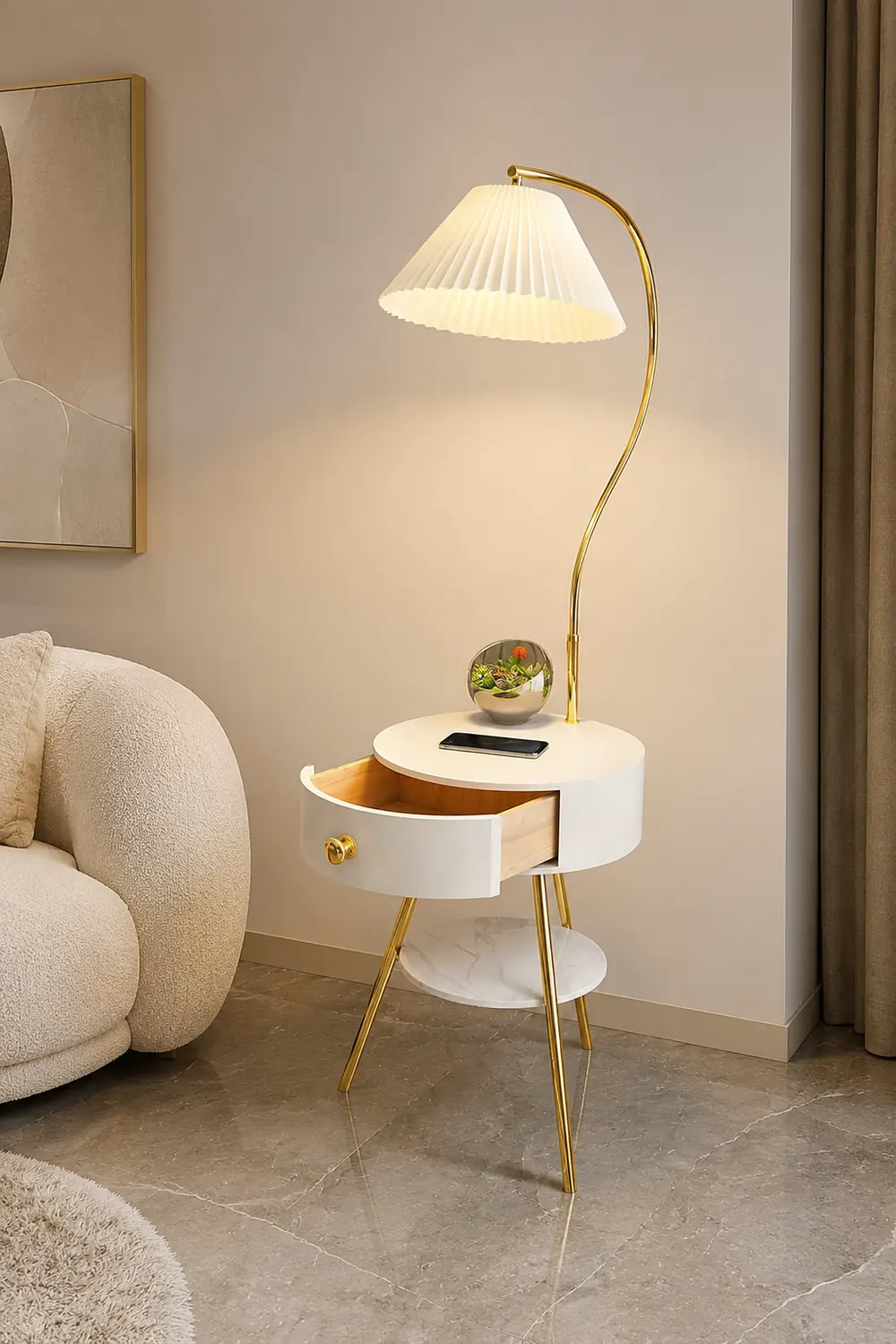 Pleated Drawer Floor Light - Lumpaz