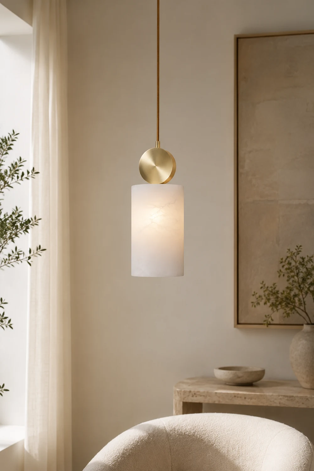 Etruscan Alabaster Pendant Light - Lumpaz