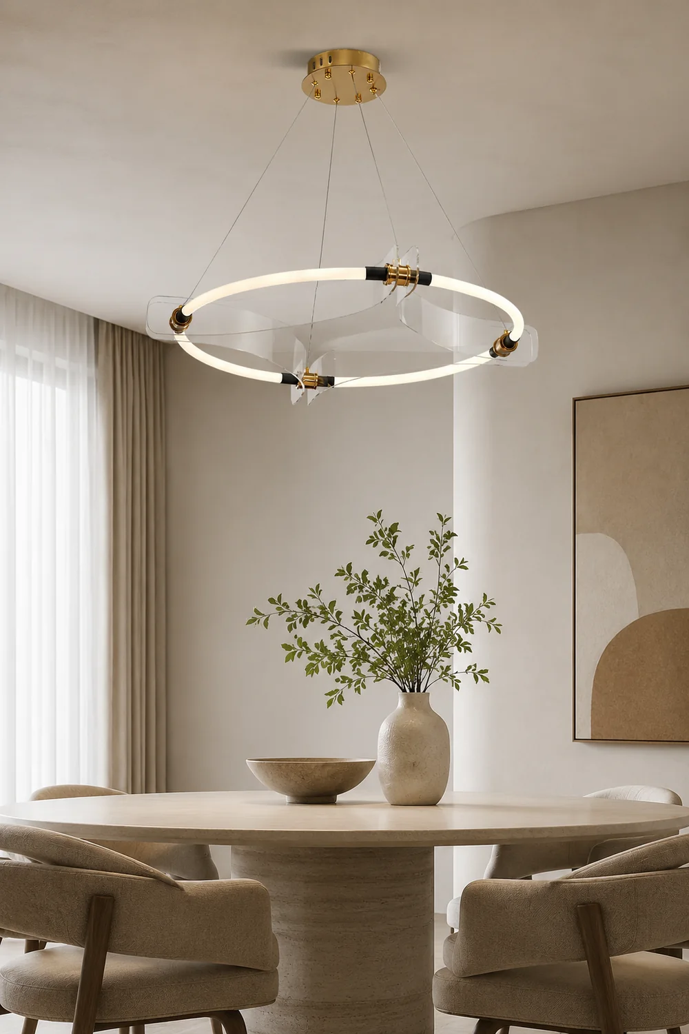 Four Acrylics Round Chandelier - Lumpaz