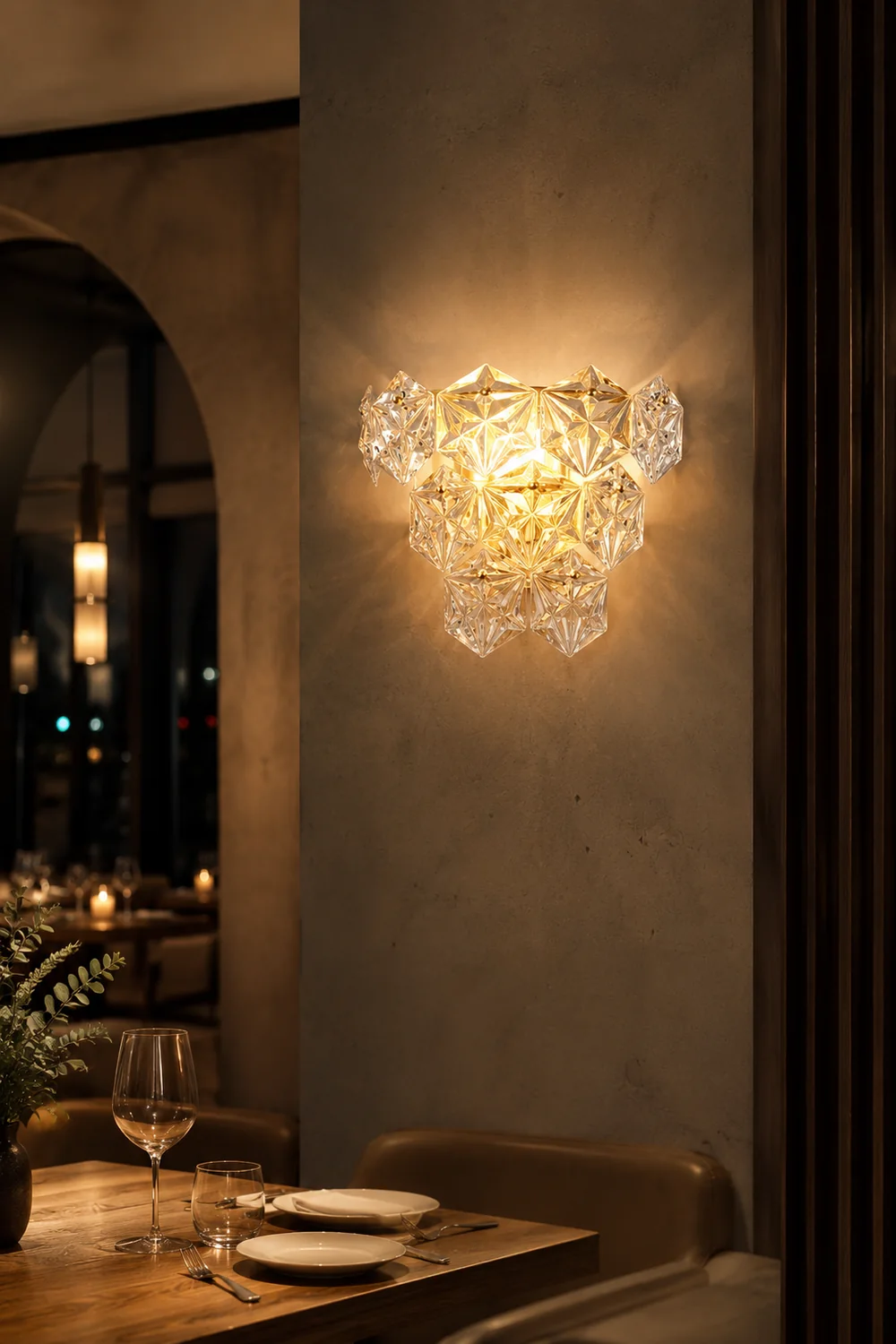 Snowflake Glass Wall Lamp - Lumpaz