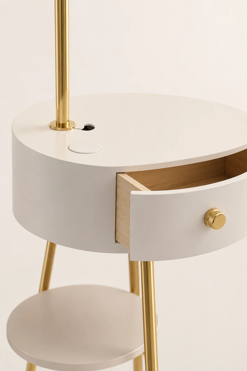 Pleated Fabric Drawer Floor Lamp - Lumpaz