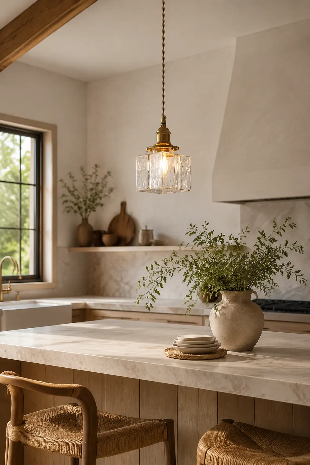 Jewel Glass Brass Pendant Light - Lumpaz