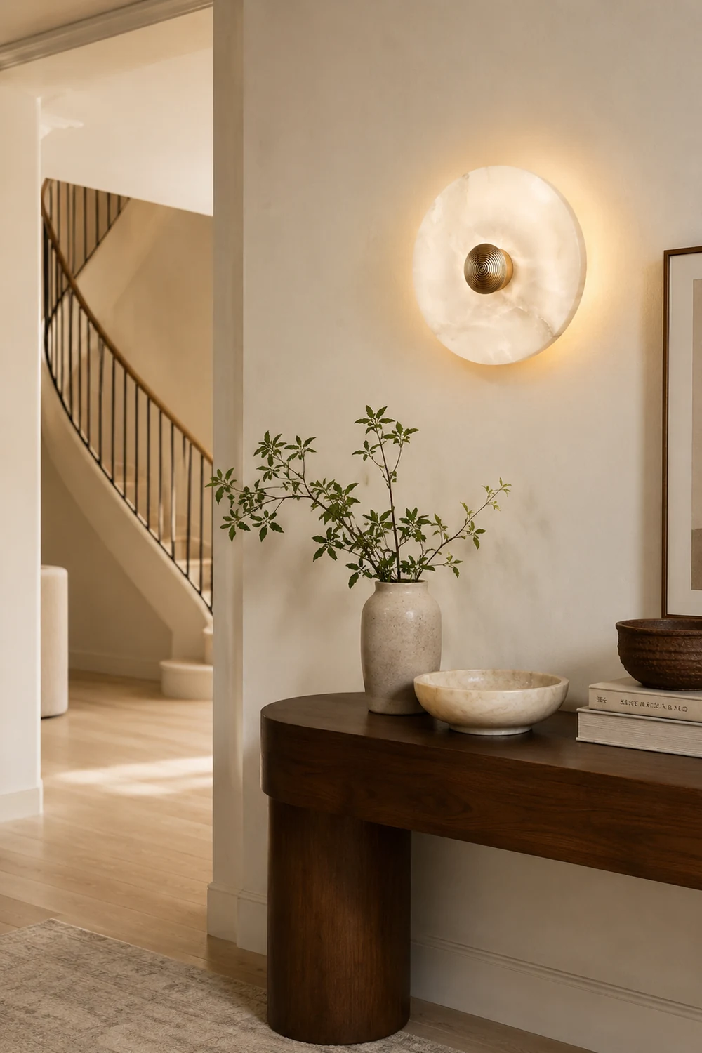 Round Alabaster Wall Lamp - Lumpaz