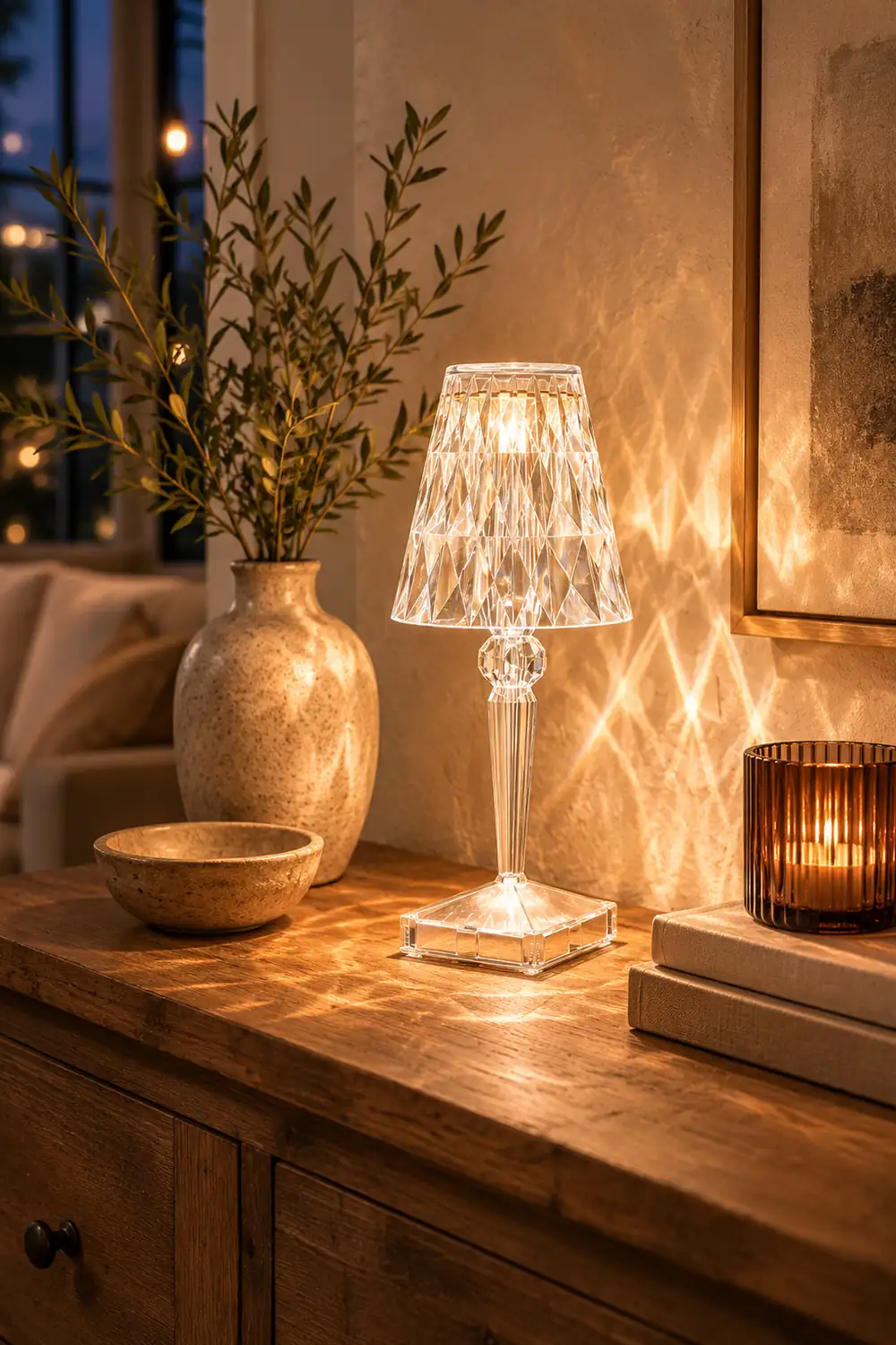 Sparkle Glam Built-in Battery Table Lamp - Lumpaz