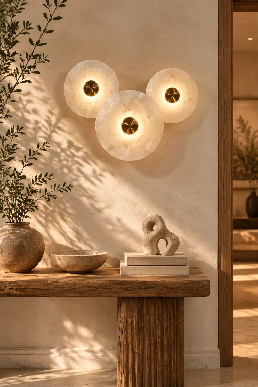 Round Alabaster Combination Wall Lamp - Lumpaz