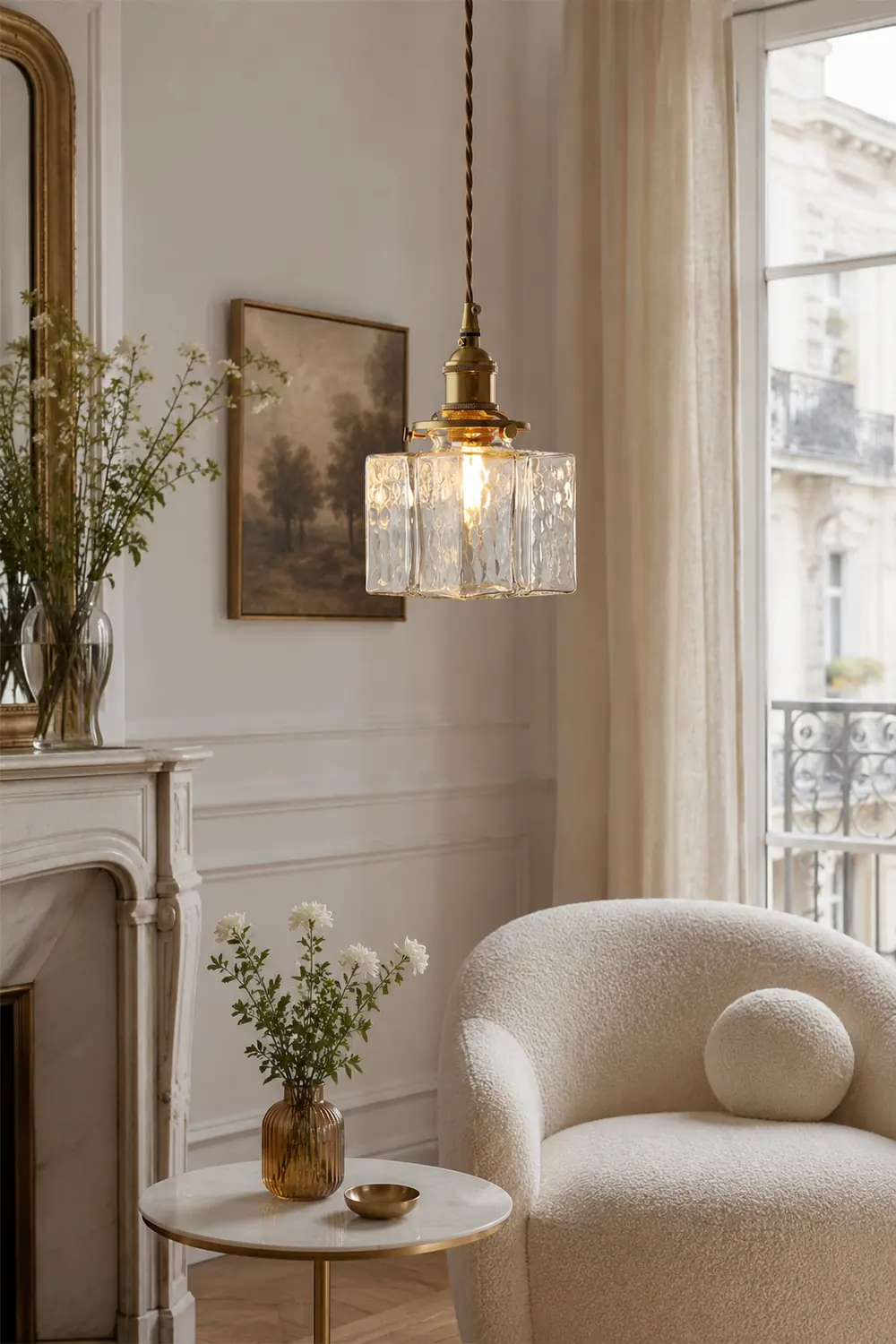 Jewel Glass Brass Pendant Light - Lumpaz