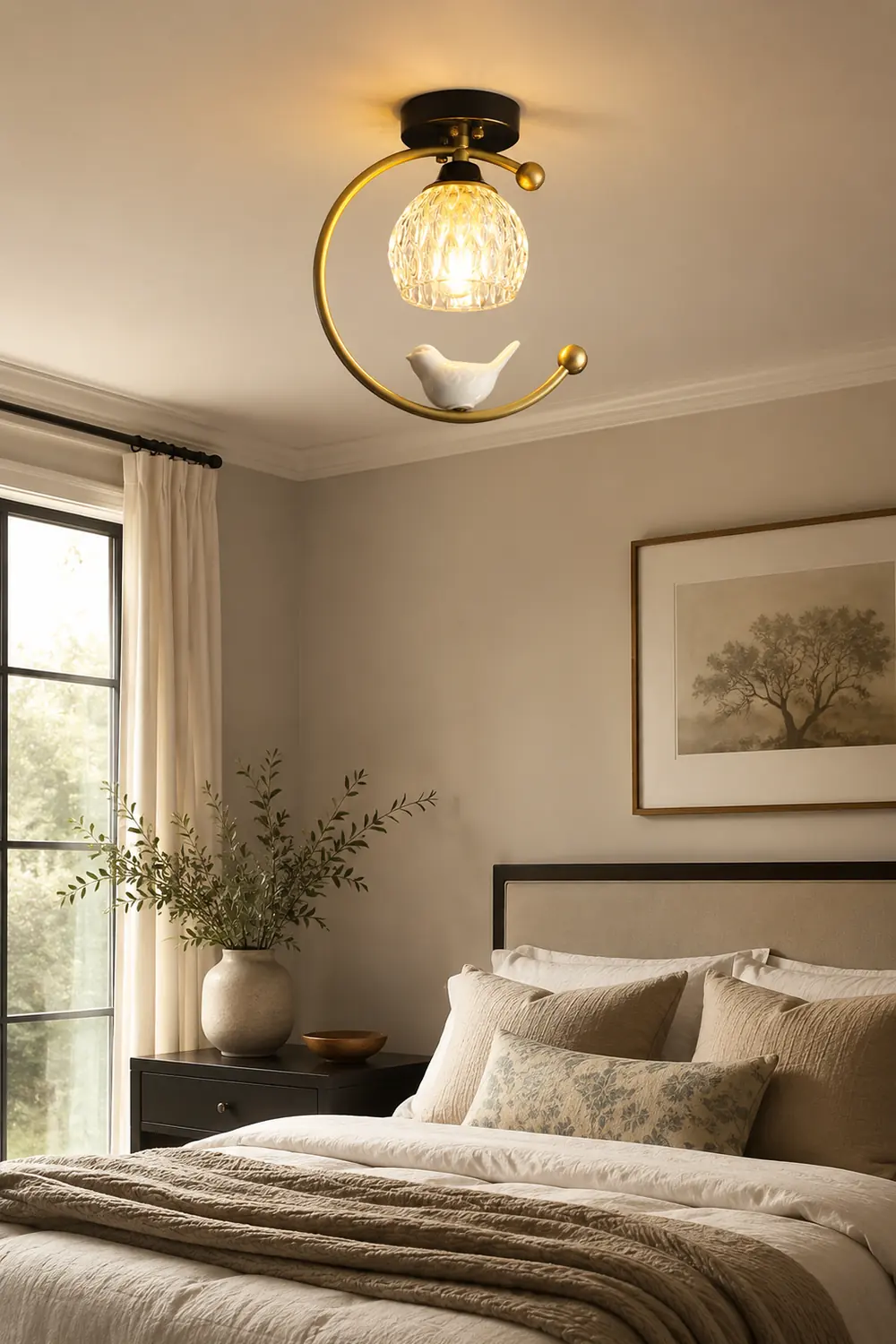 Ceramic Bird Ceiling Lamp - Lumpaz