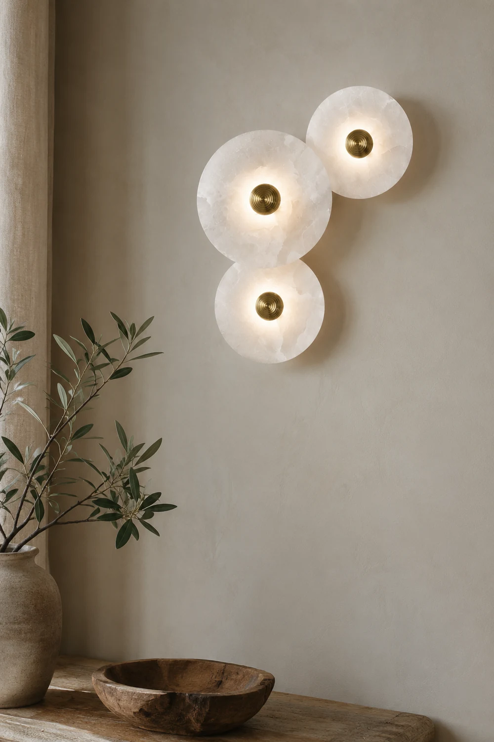 Round Alabaster Combination Wall Lamp - Lumpaz
