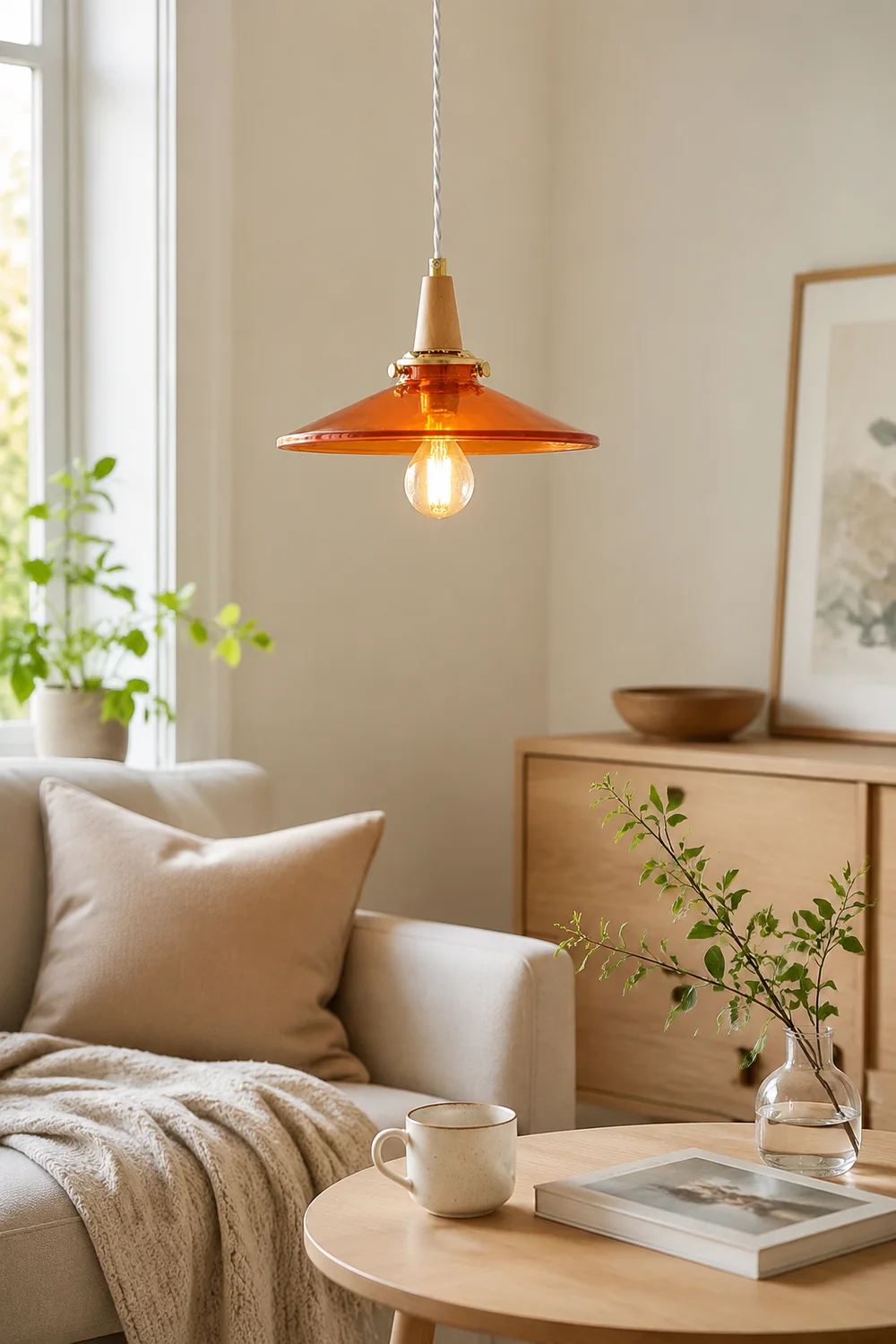 Orange Glass Pendant Lamp - Lumpaz