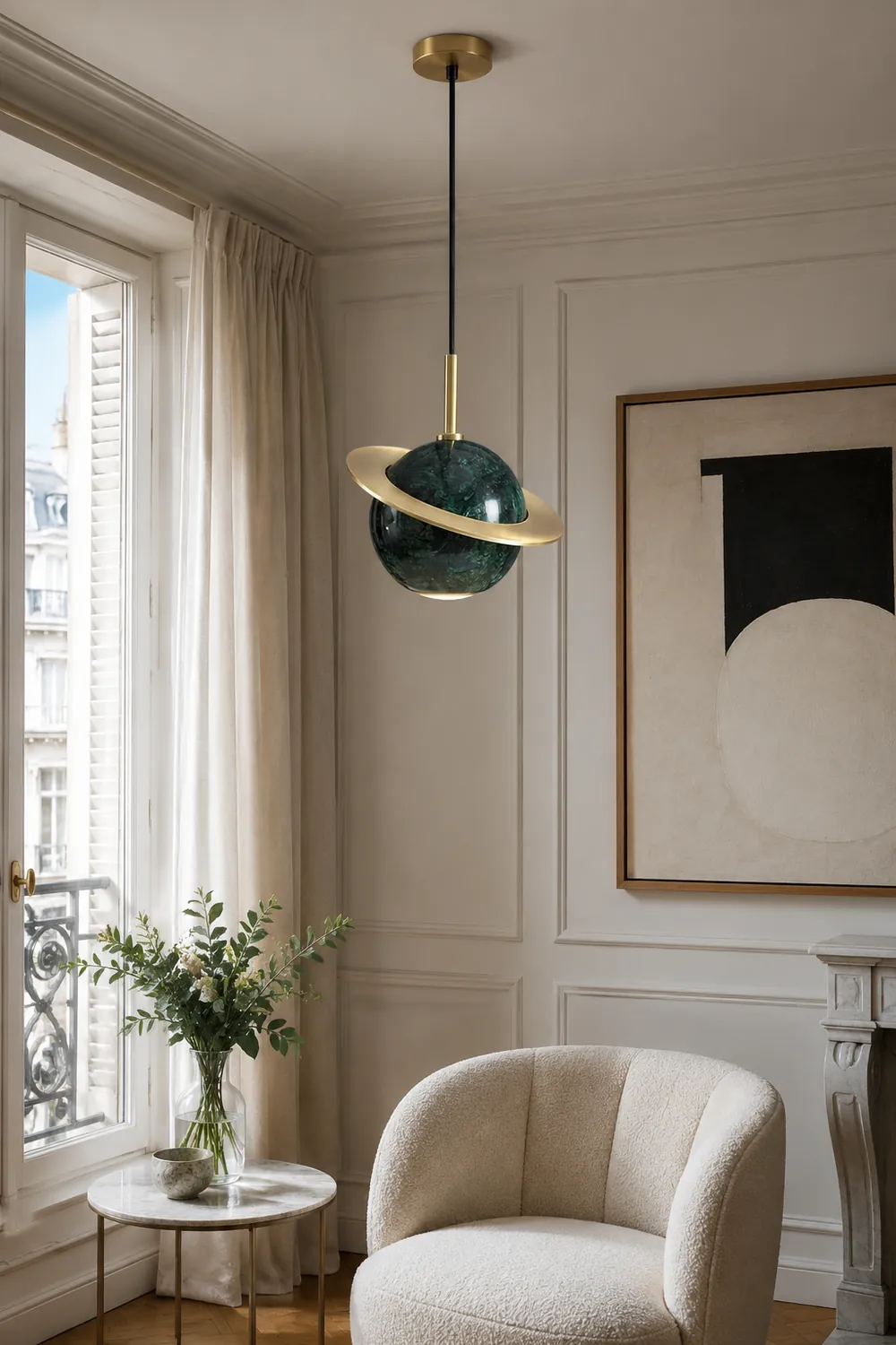 Marble Sphere Pendant Lamp - Lumpaz