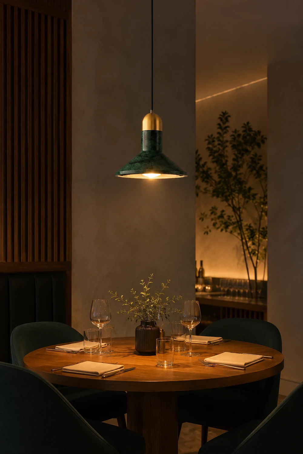 Cone Marble Pendant Light - Lumpaz