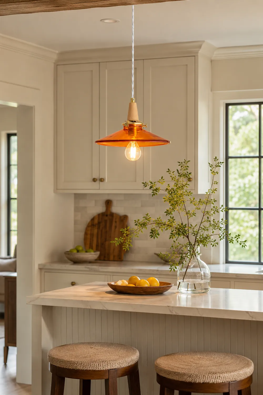 Orange Glass Pendant Lamp - Lumpaz