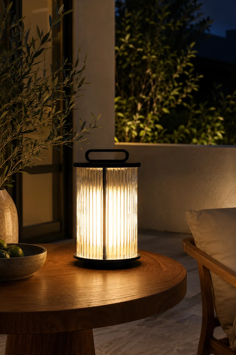 Line Glass Lantern Solar Table Lamp - Lumpaz