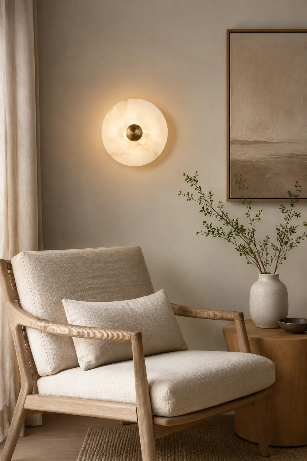Round Alabaster Wall Lamp - Lumpaz