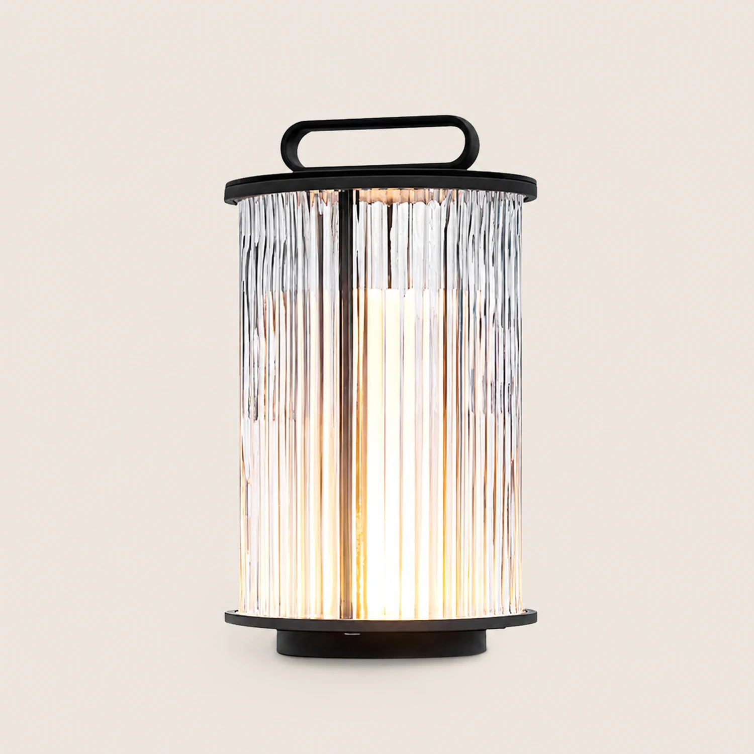 Line Glass Lantern Solar Table Lamp - Lumpaz