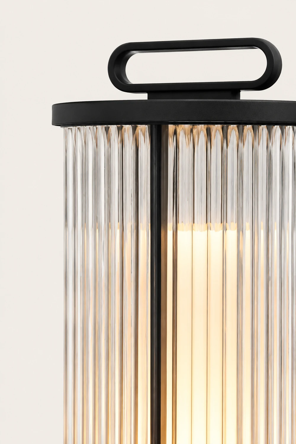 Line Glass Lantern Solar Table Lamp - Lumpaz