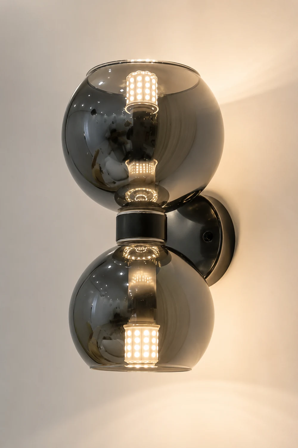 Round White Glass Bedroom Wall Lamp - Lumpaz