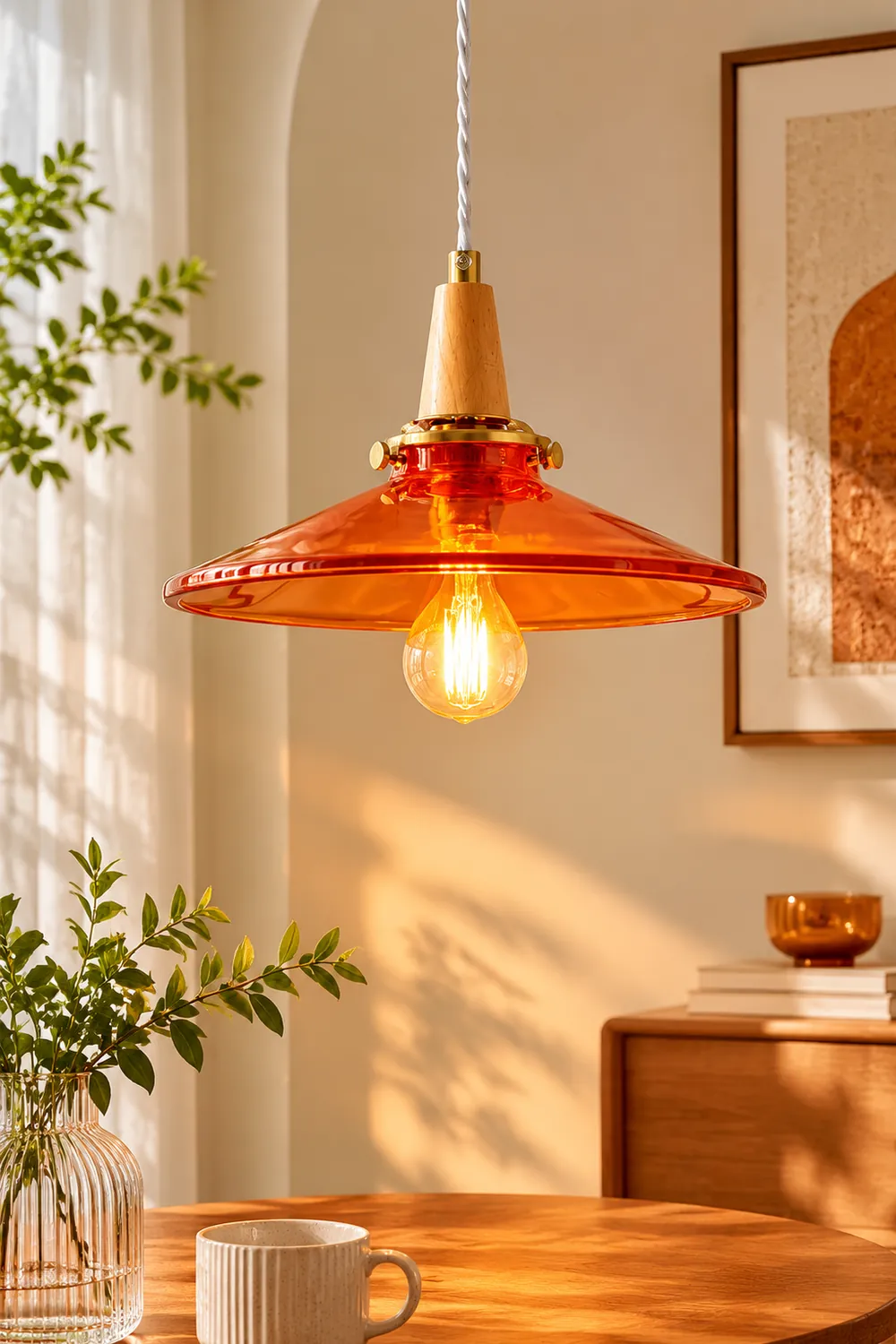 Orange Glass Pendant Lamp - Lumpaz