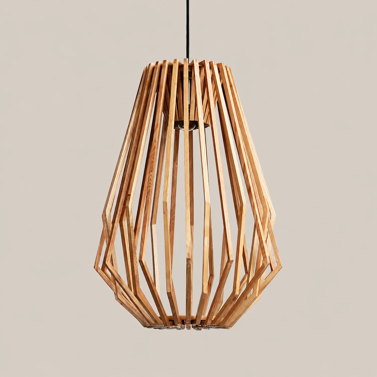 Wood Cage Pendant Lamp - Lumpaz