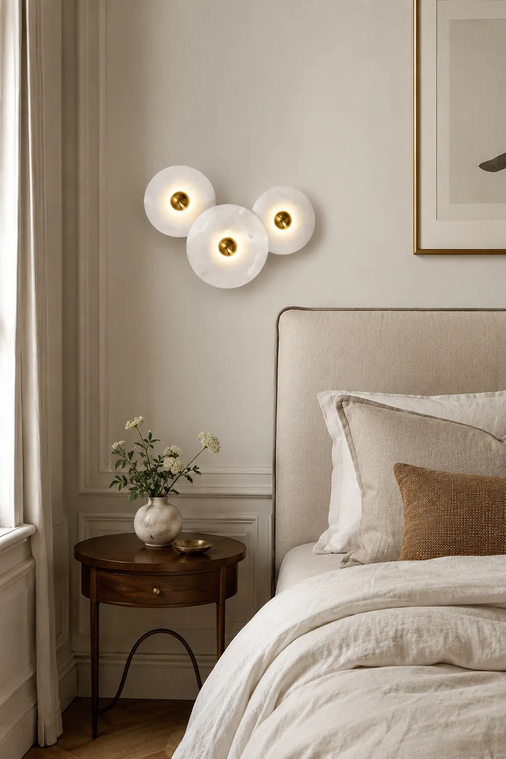 Round Alabaster Combination Wall Lamp - Lumpaz