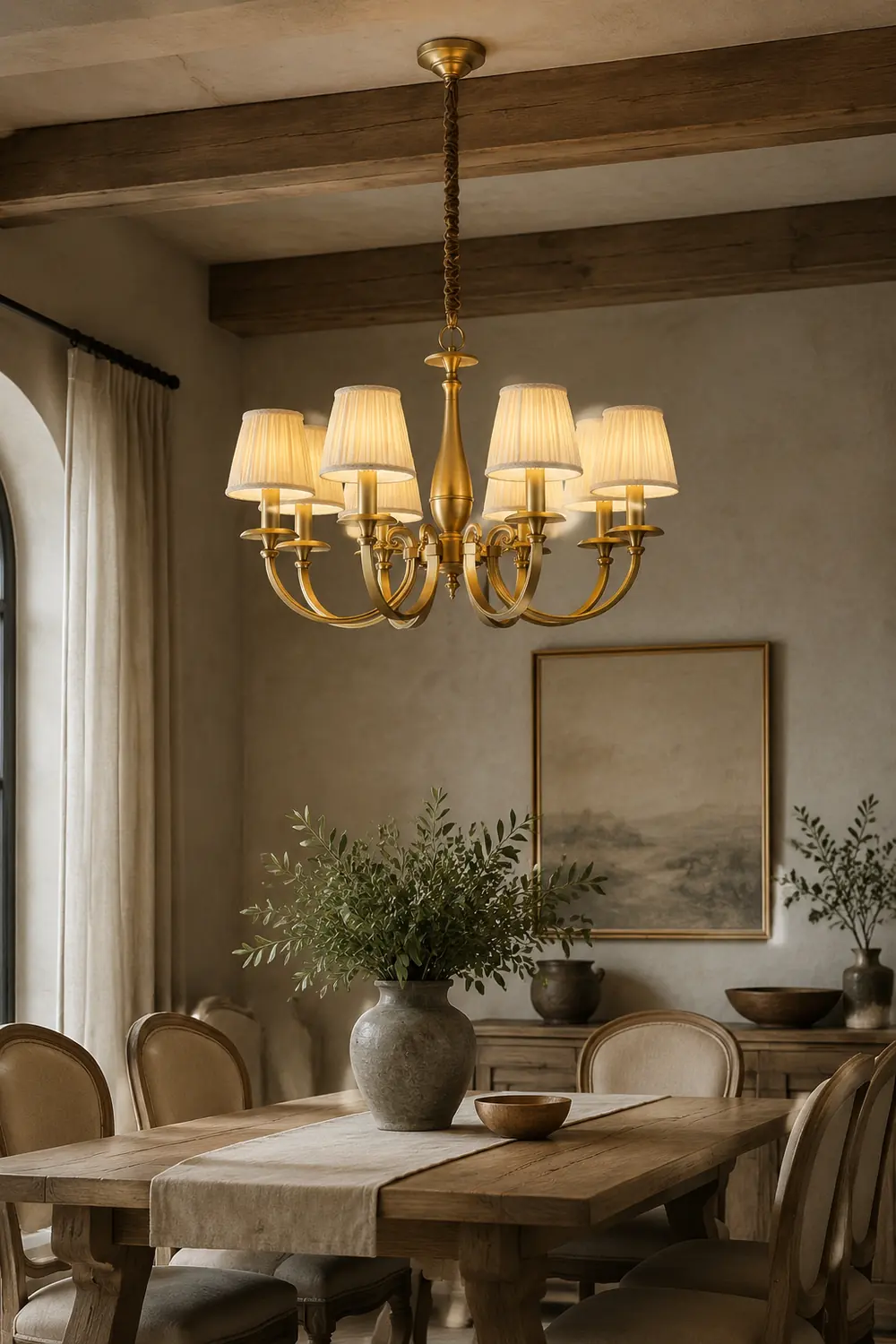 Pleated Brass Chandelier - Lumpaz