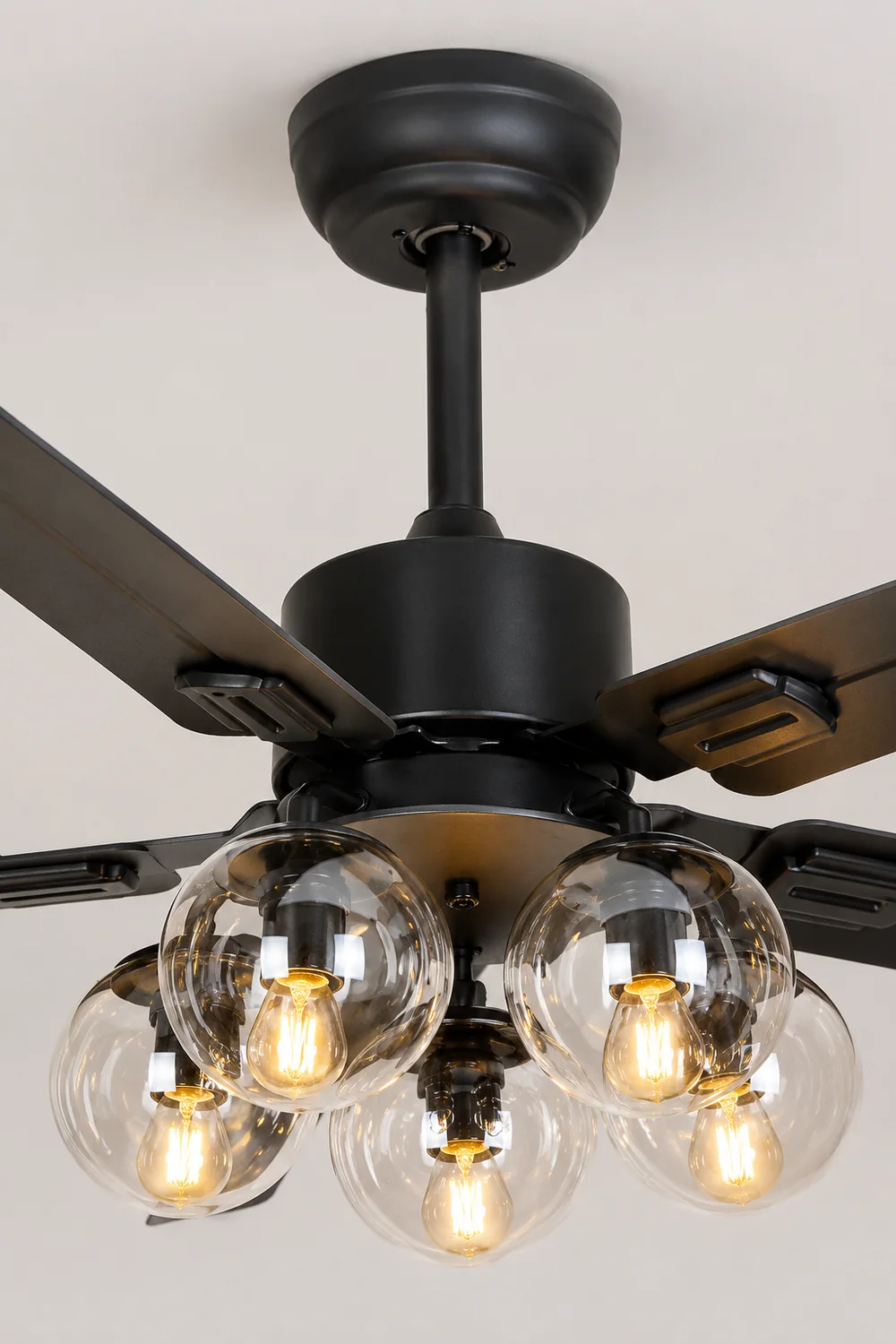 Glass Ball Ceiling Fan Light - Lumpaz
