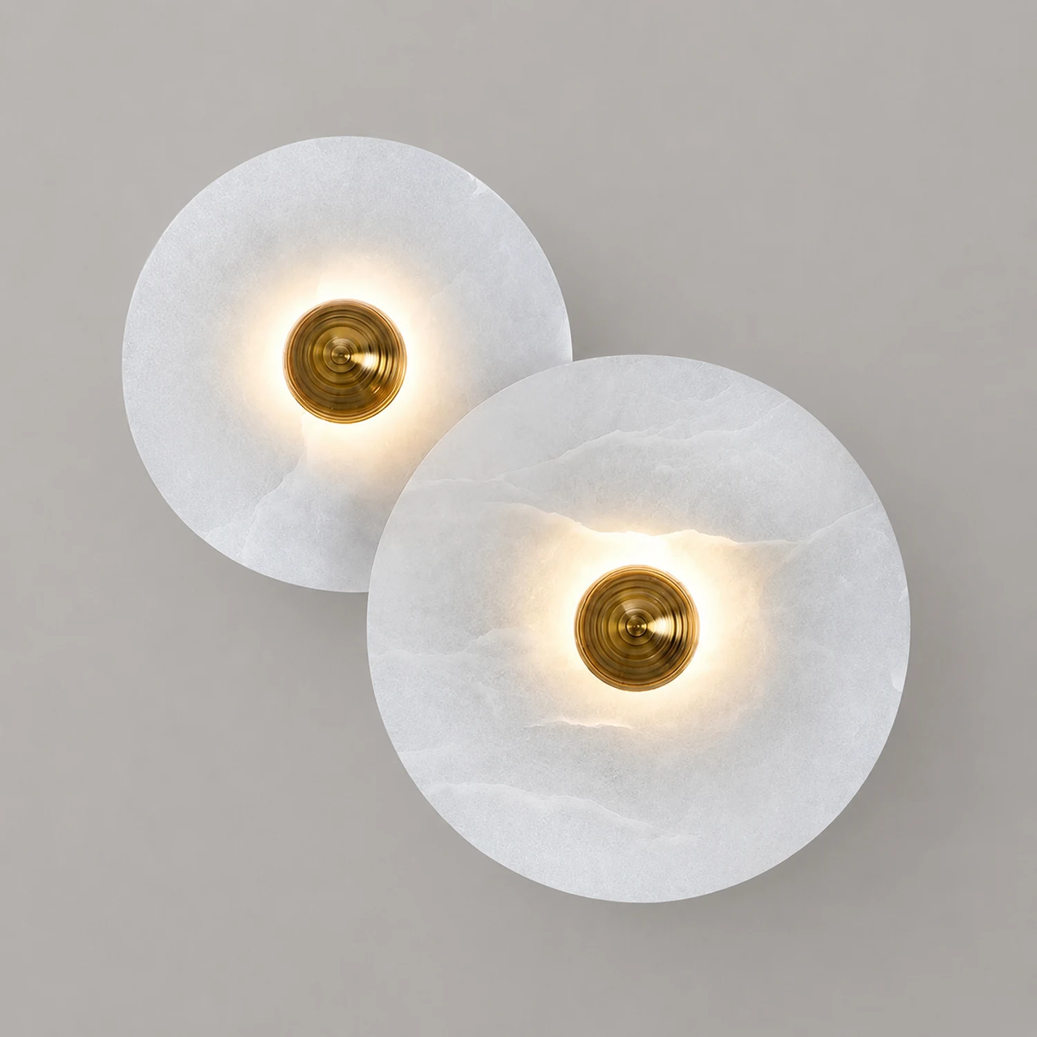 Round Alabaster Combination Wall Lamp - Lumpaz