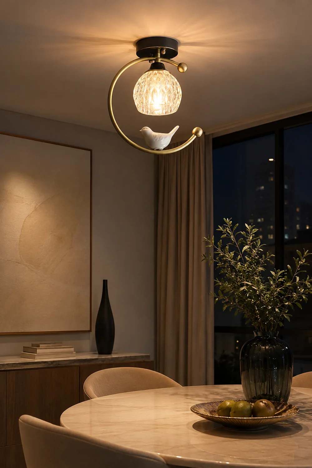 Ceramic Bird Ceiling Lamp - Lumpaz