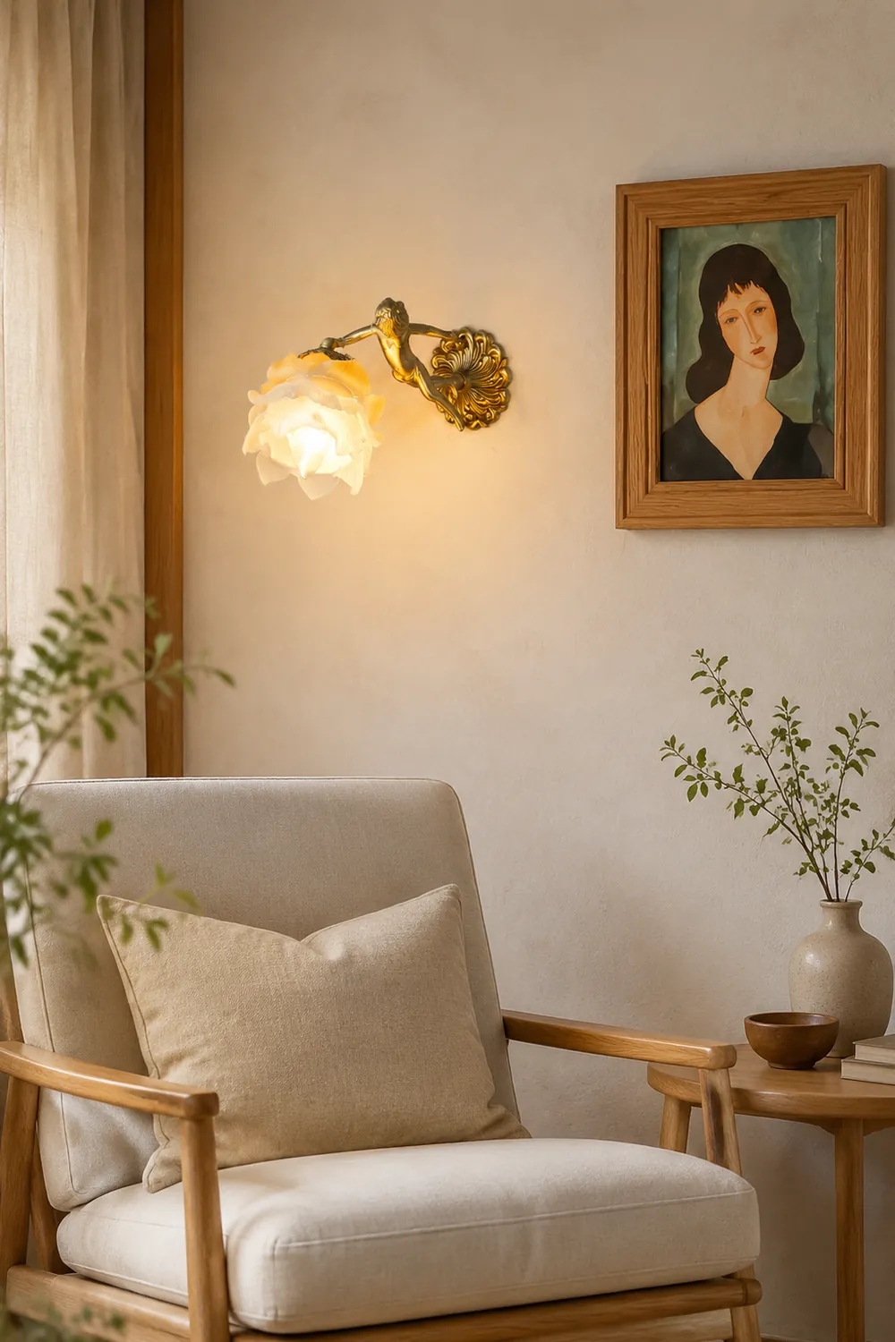 Putti Statuettes Brass Wall Lamp - Lumpaz