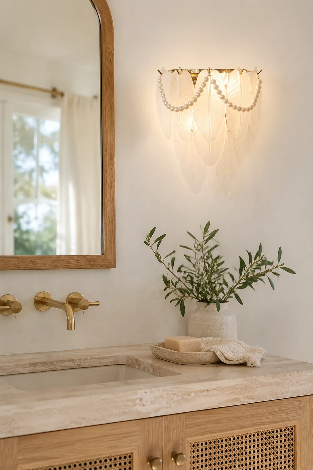Feather Pearl Wall Lamp - Lumpaz