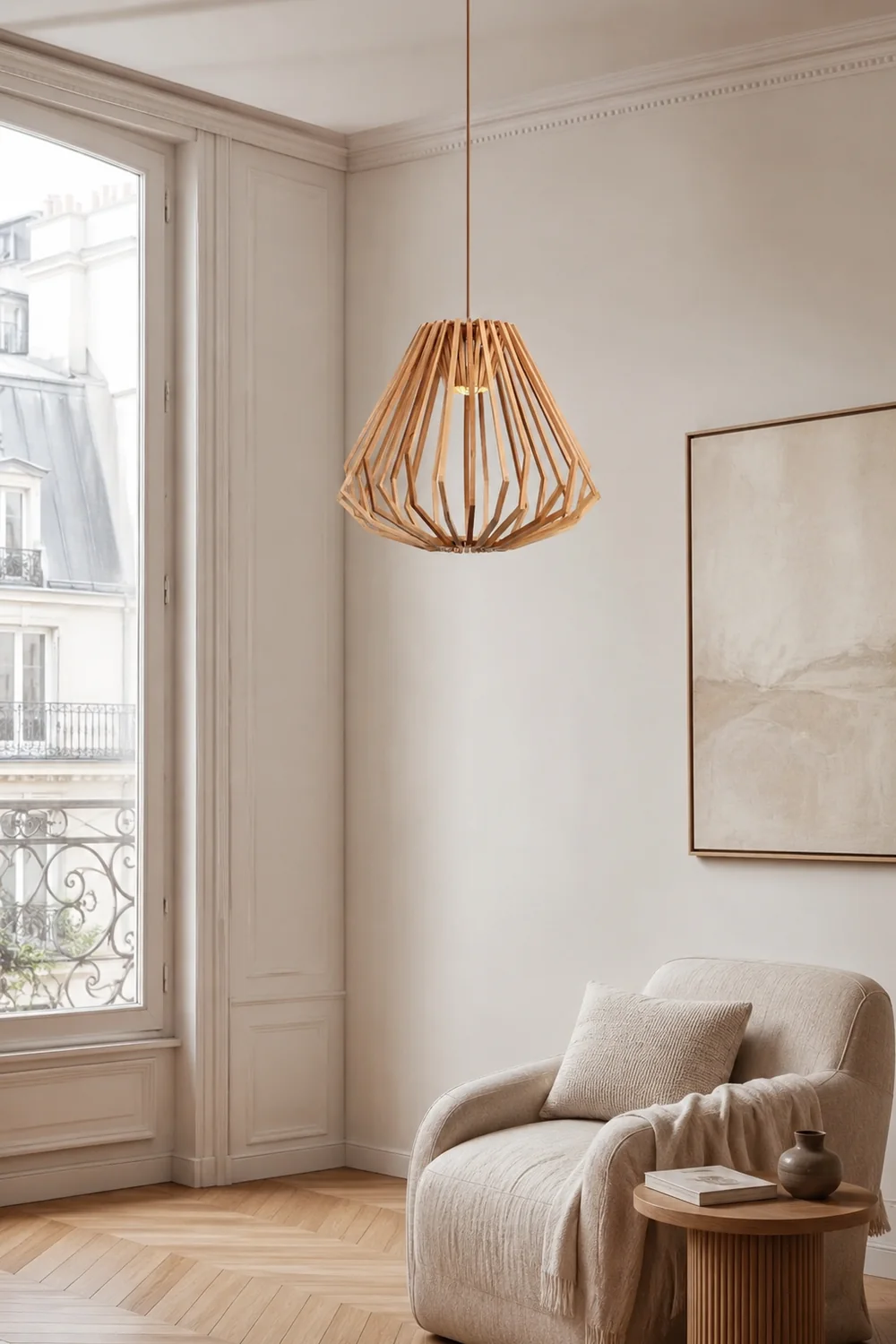 Wood Cage Pendant Lamp - Lumpaz