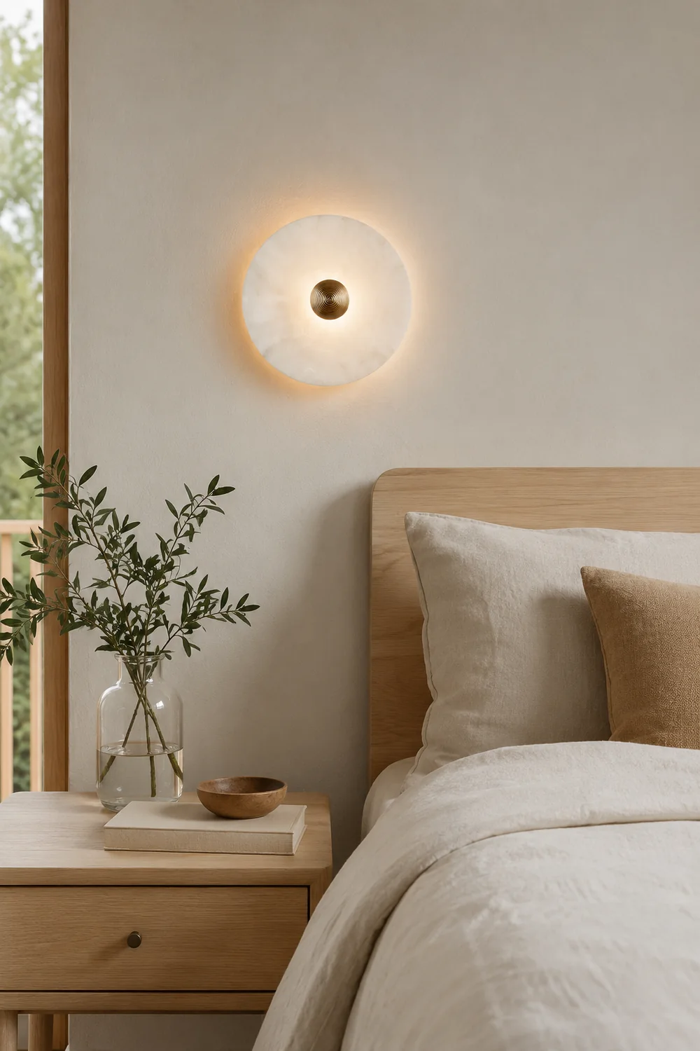 Round Alabaster Wall Lamp - Lumpaz
