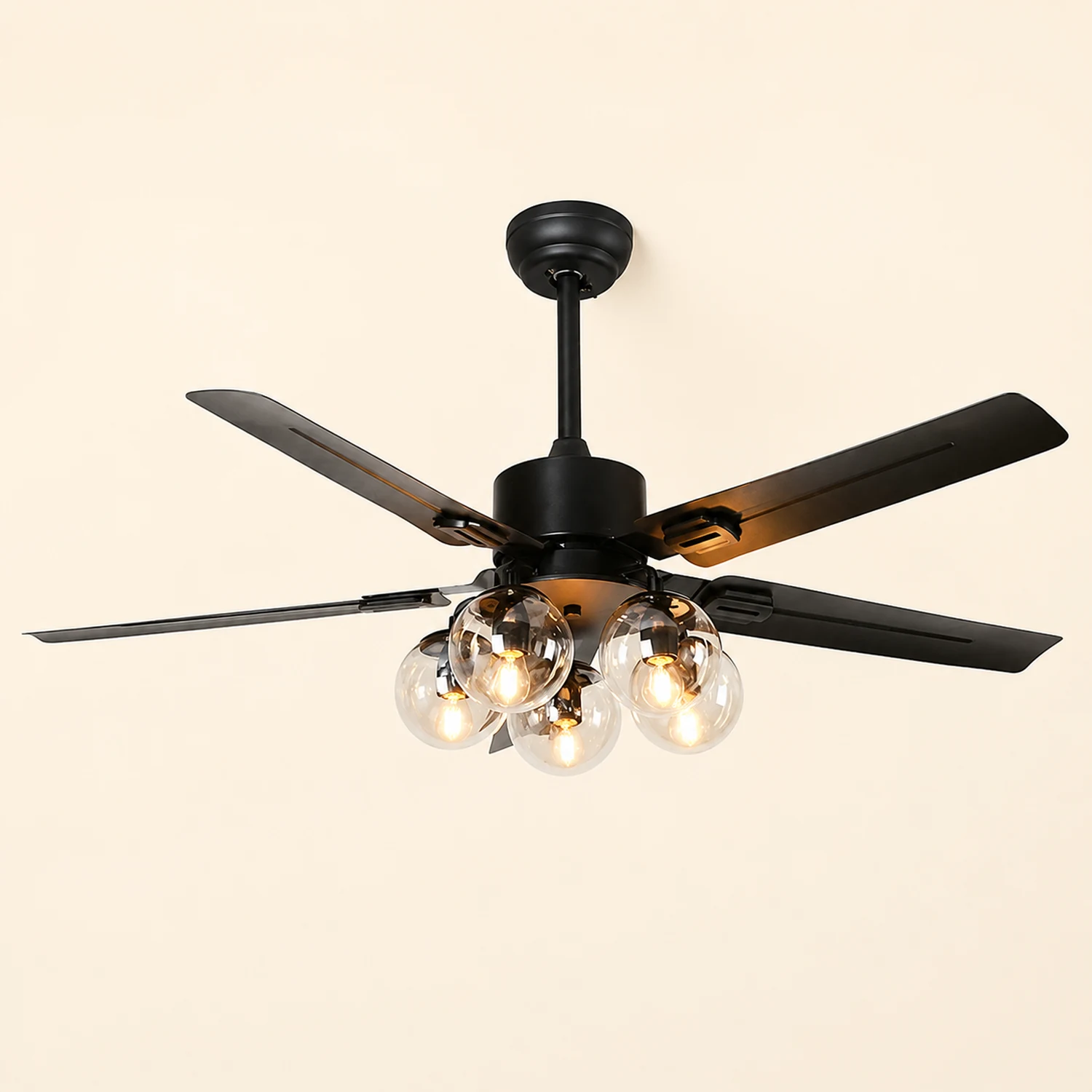 Glass Ball Ceiling Fan Light - Lumpaz