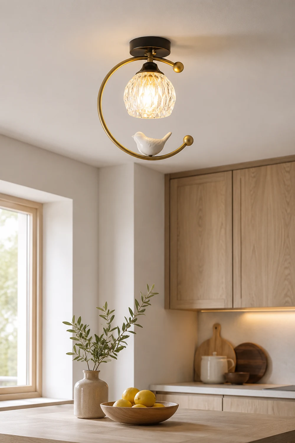 Ceramic Bird Ceiling Lamp - Lumpaz