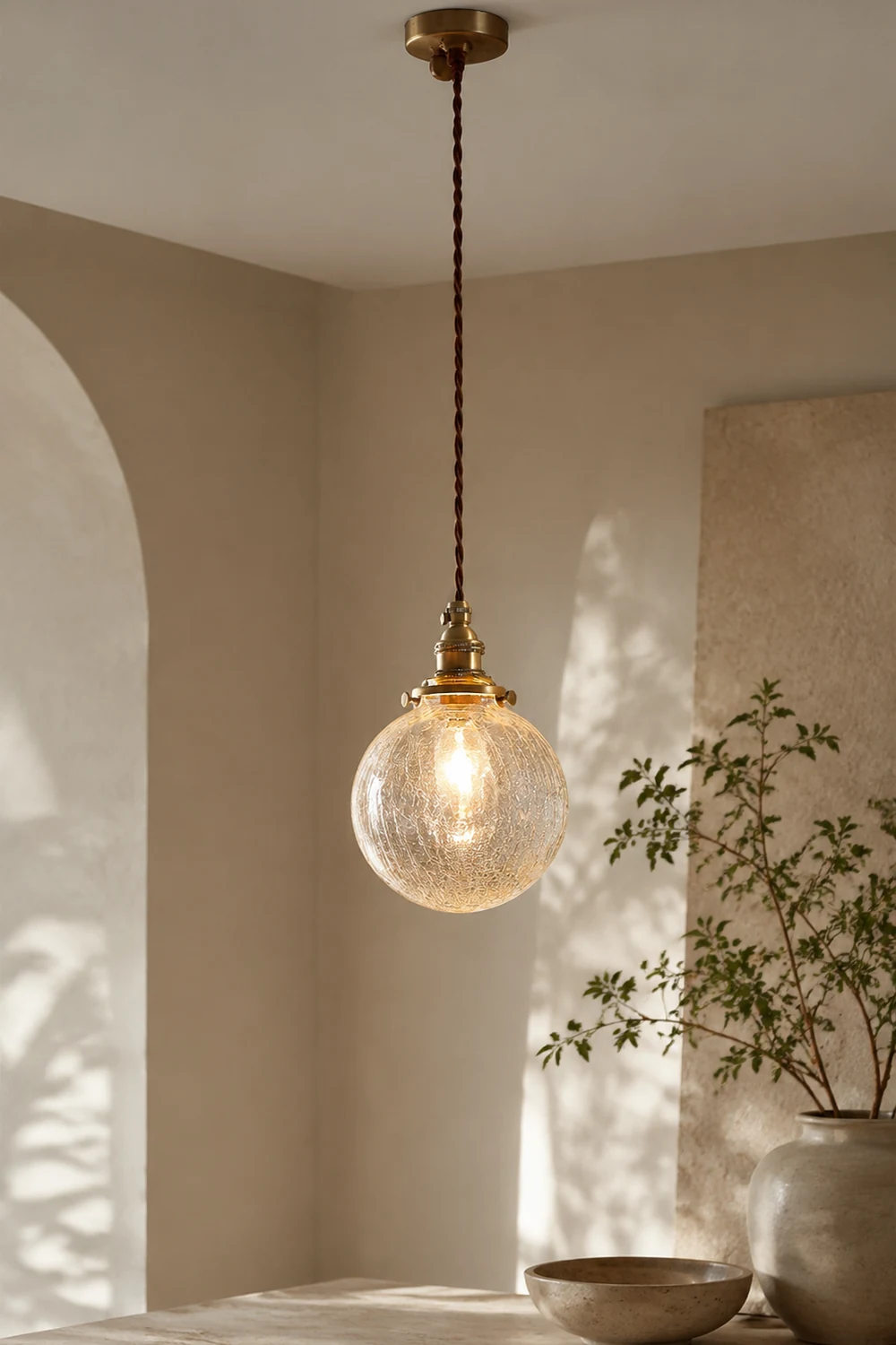 Crackle Glass Pendant Light - Lumpaz