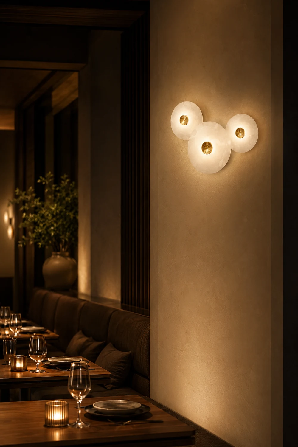 Round Alabaster Combination Wall Lamp - Lumpaz