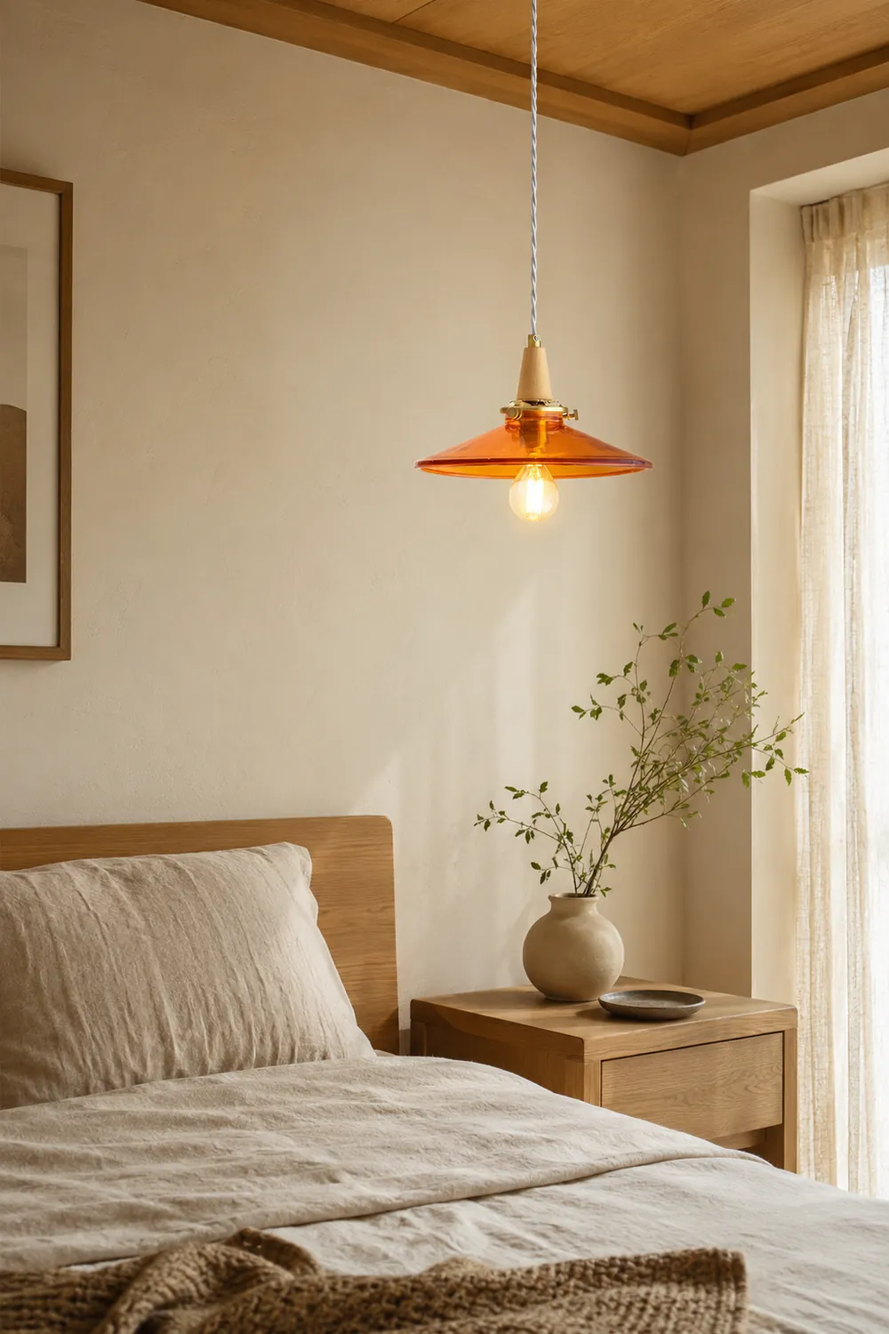 Orange Glass Pendant Lamp - Lumpaz