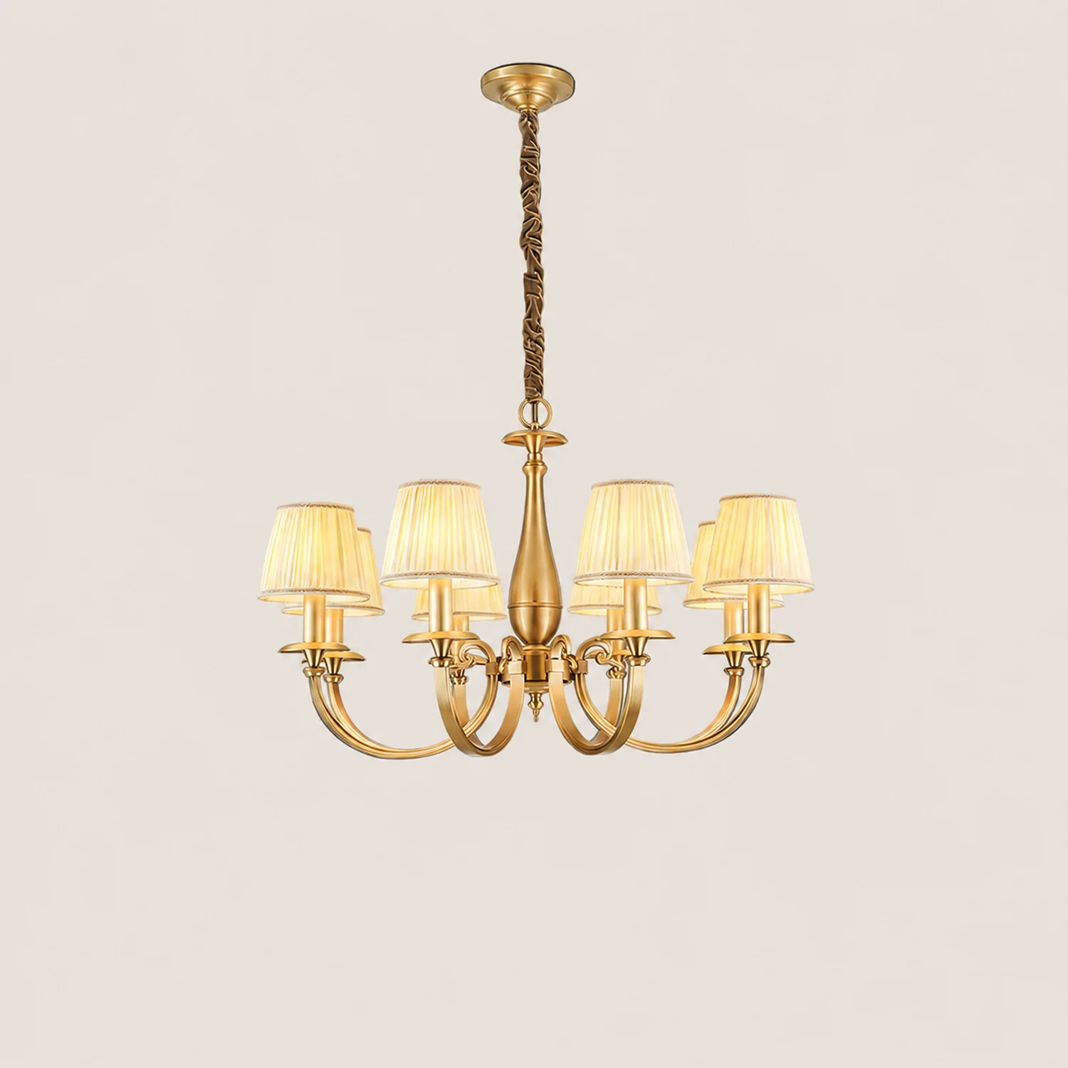 Pleated Brass Chandelier - Lumpaz