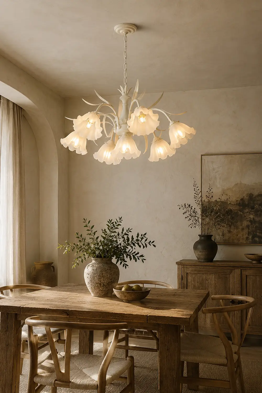 Murano Cream Chandelier - Lumpaz