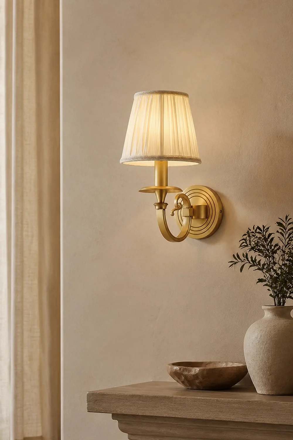 Pleated Brass Wall Lamp - Lumpaz