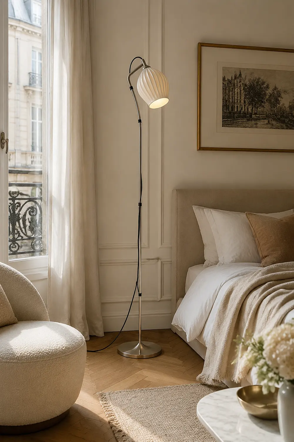 Ceramic Ribbed Floor Lamp - Lumpaz