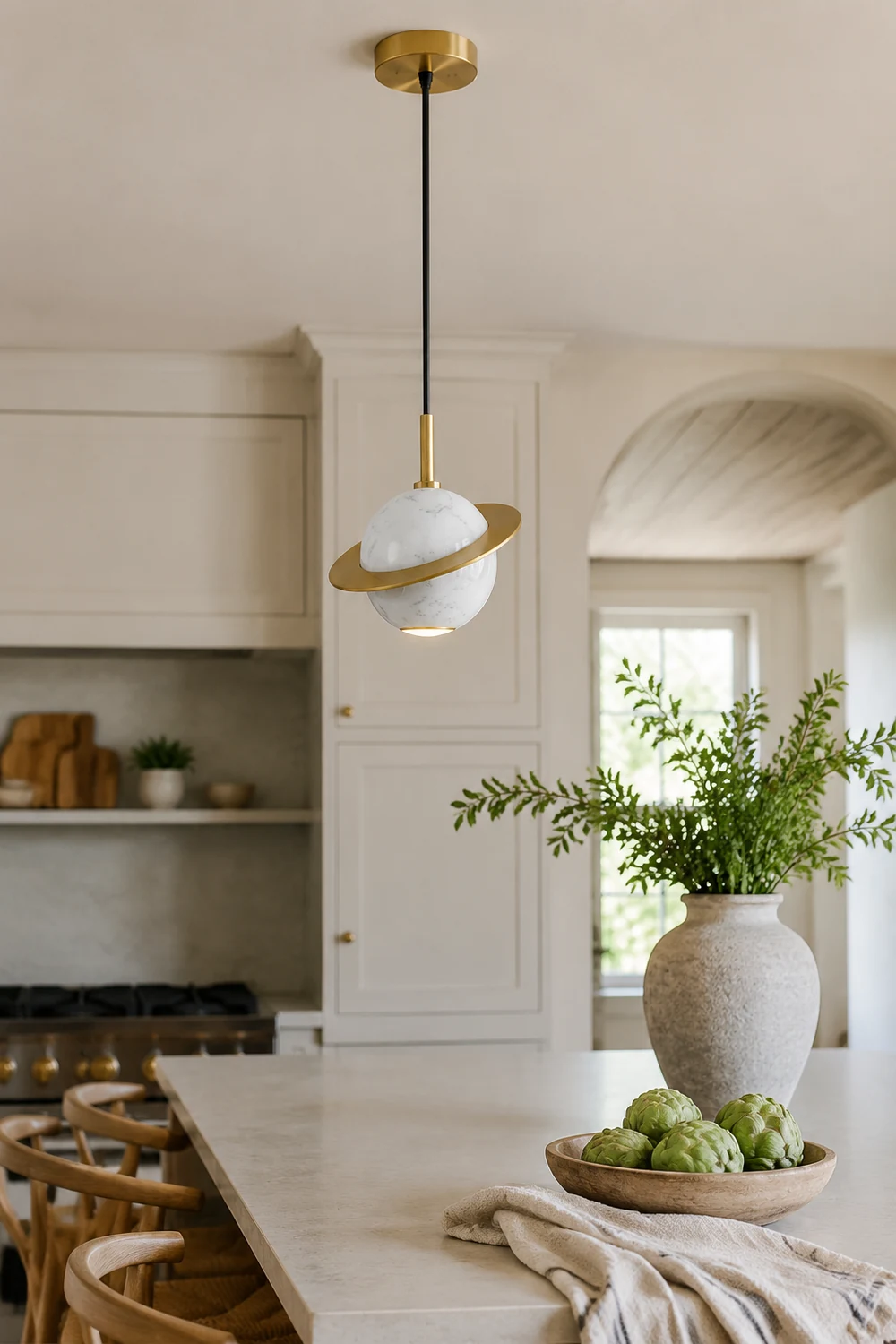 Marble Sphere Pendant Lamp - Lumpaz