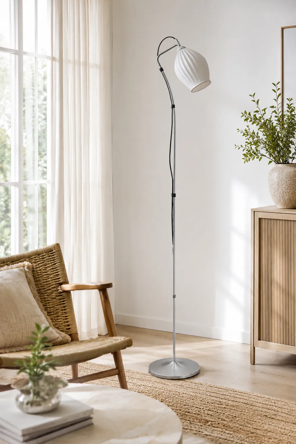 Ceramic Ribbed Floor Lamp - Lumpaz
