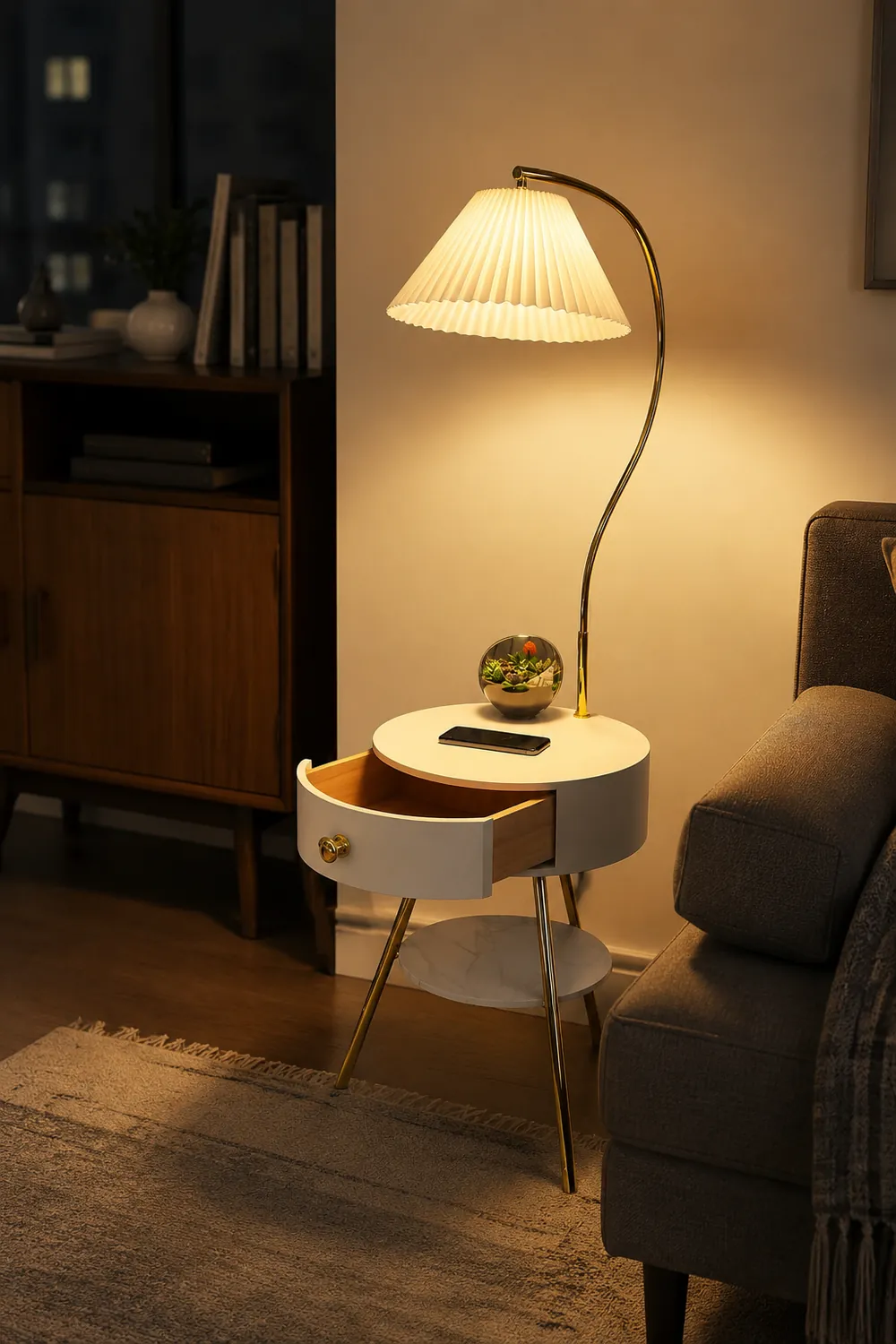 Pleated Drawer Floor Light - Lumpaz