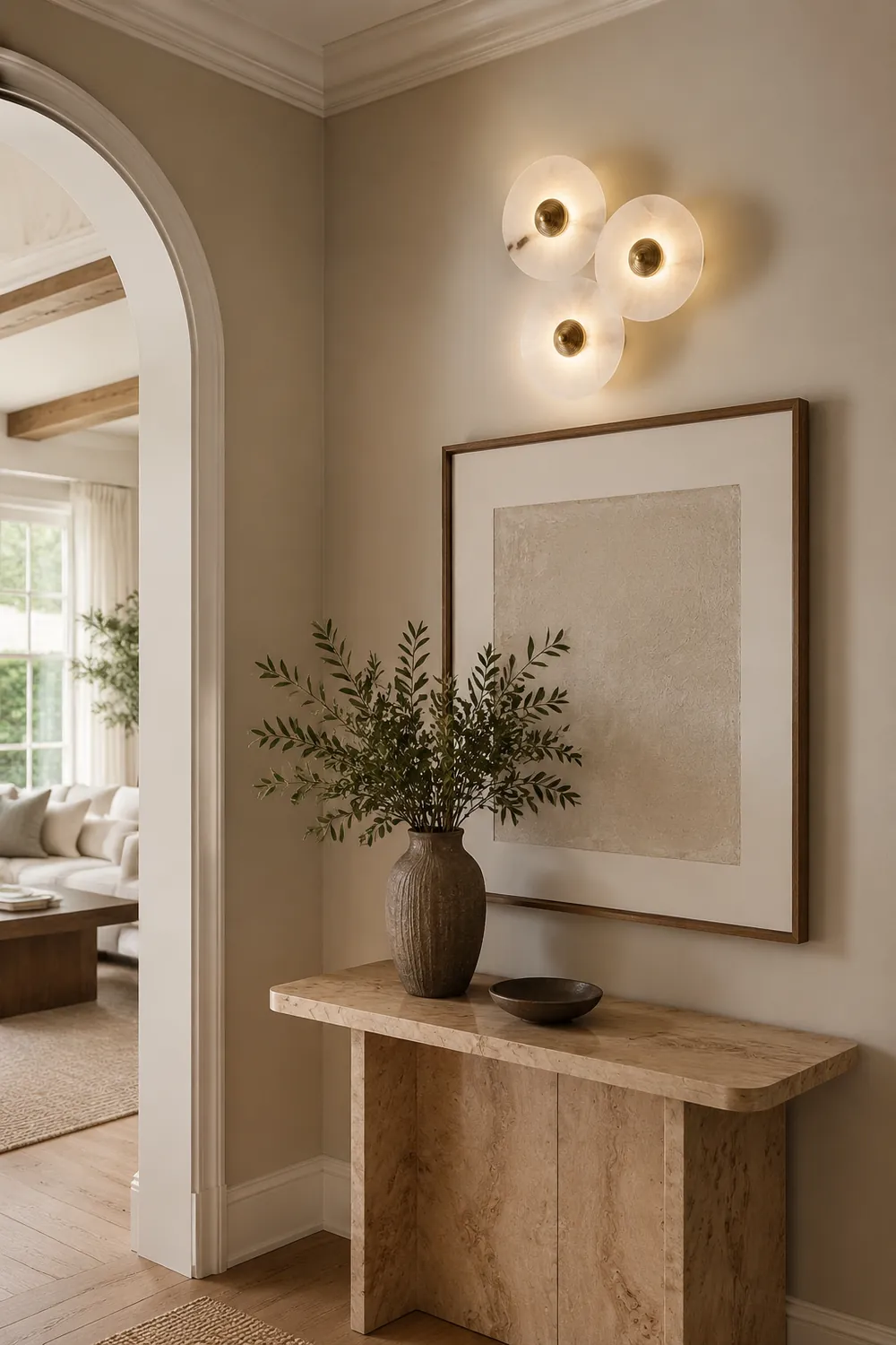 Round Alabaster Combination Wall Lamp - Lumpaz