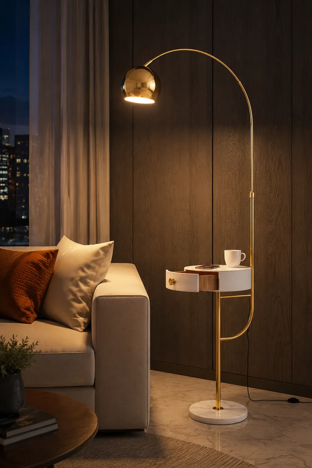 Arc Drawer Floor Lamp - Lumpaz