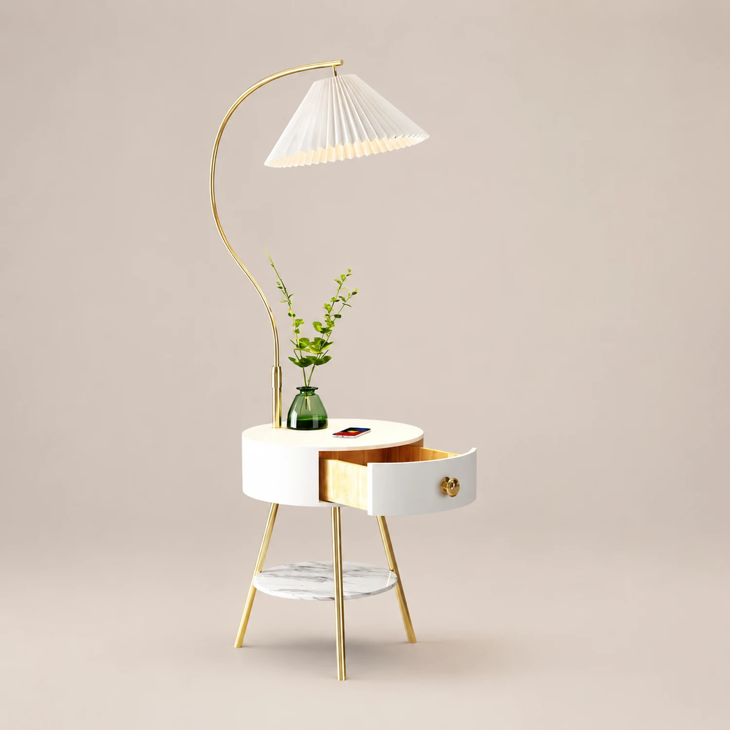 Pleated Drawer Floor Light - Lumpaz
