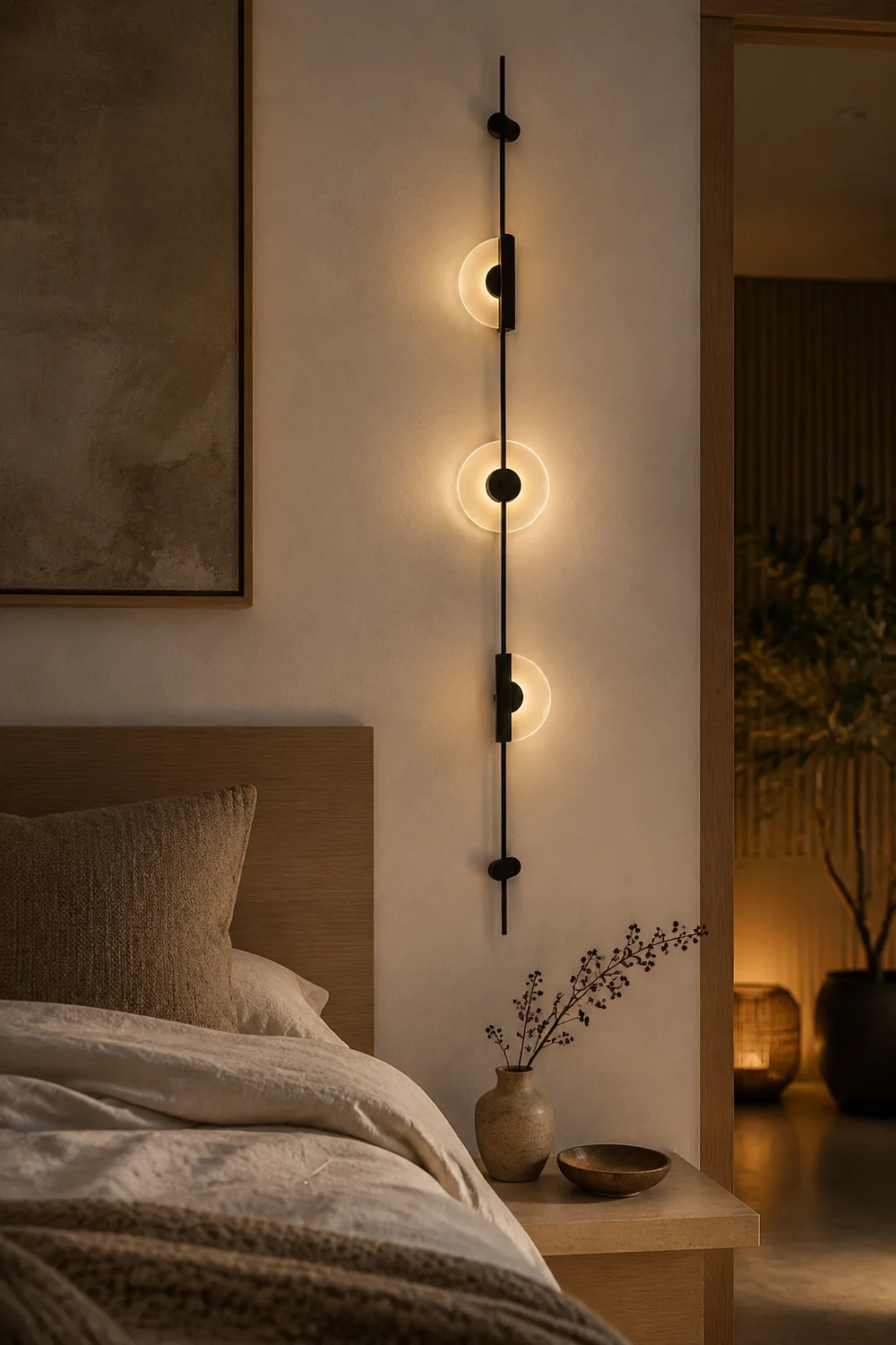 Black Slender Alabaster Wall Lamp - Lumpaz