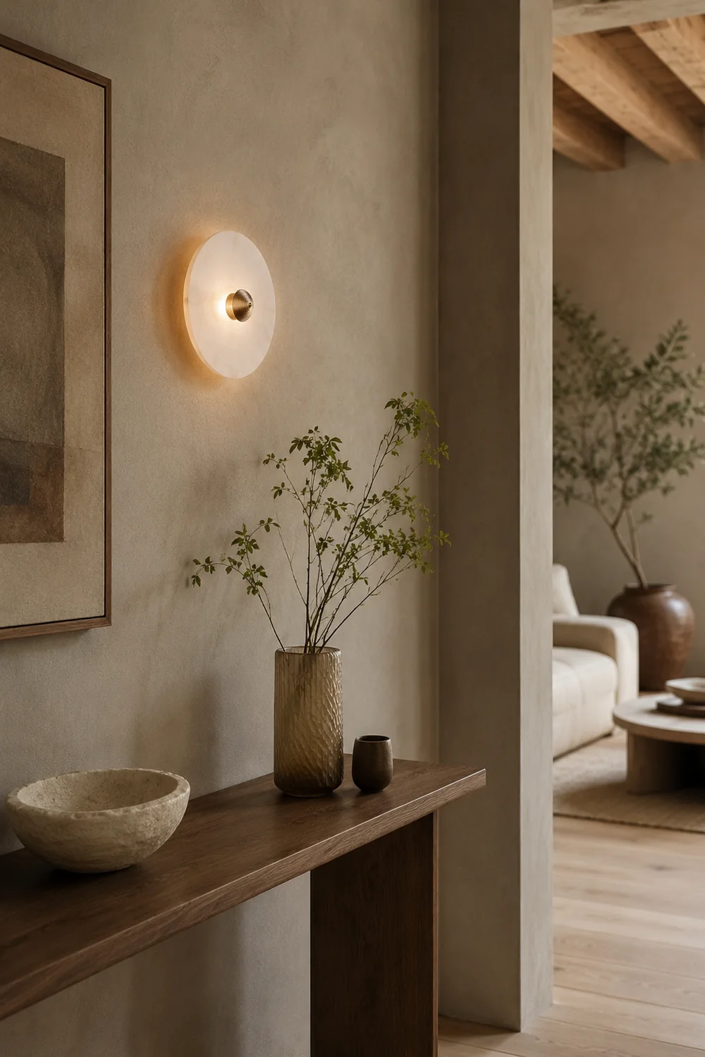 Round Alabaster Wall Lamp - Lumpaz