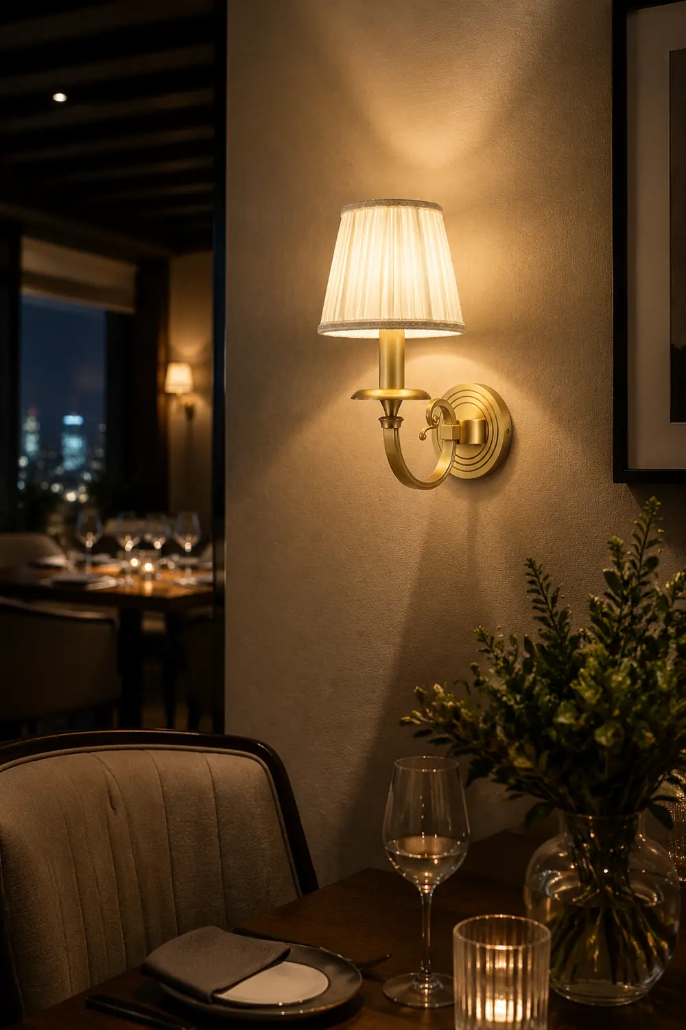 Pleated Brass Wall Lamp - Lumpaz